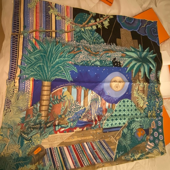 Hermes - rare scarf - NWT 🍊🌝🤌🏻 - Picture 4 of 6